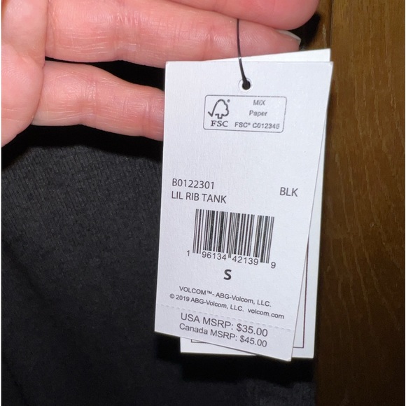 NWT Volcom charcoal ribbed lived in lounge tank top size small - Picture 3 of 6